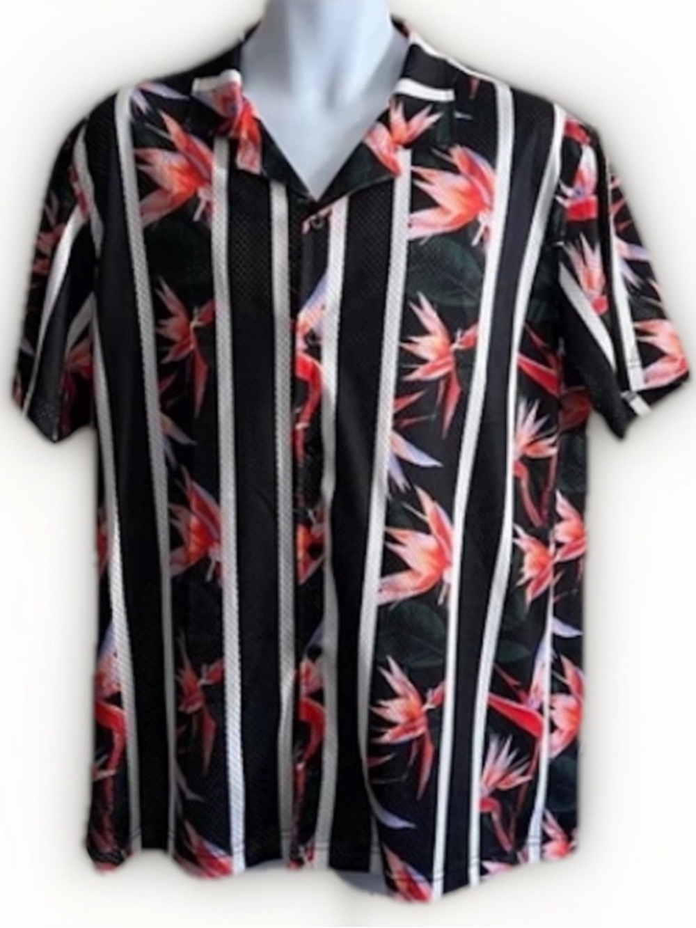 Forever 21 Birds of Paradise Mesh Button Shirt